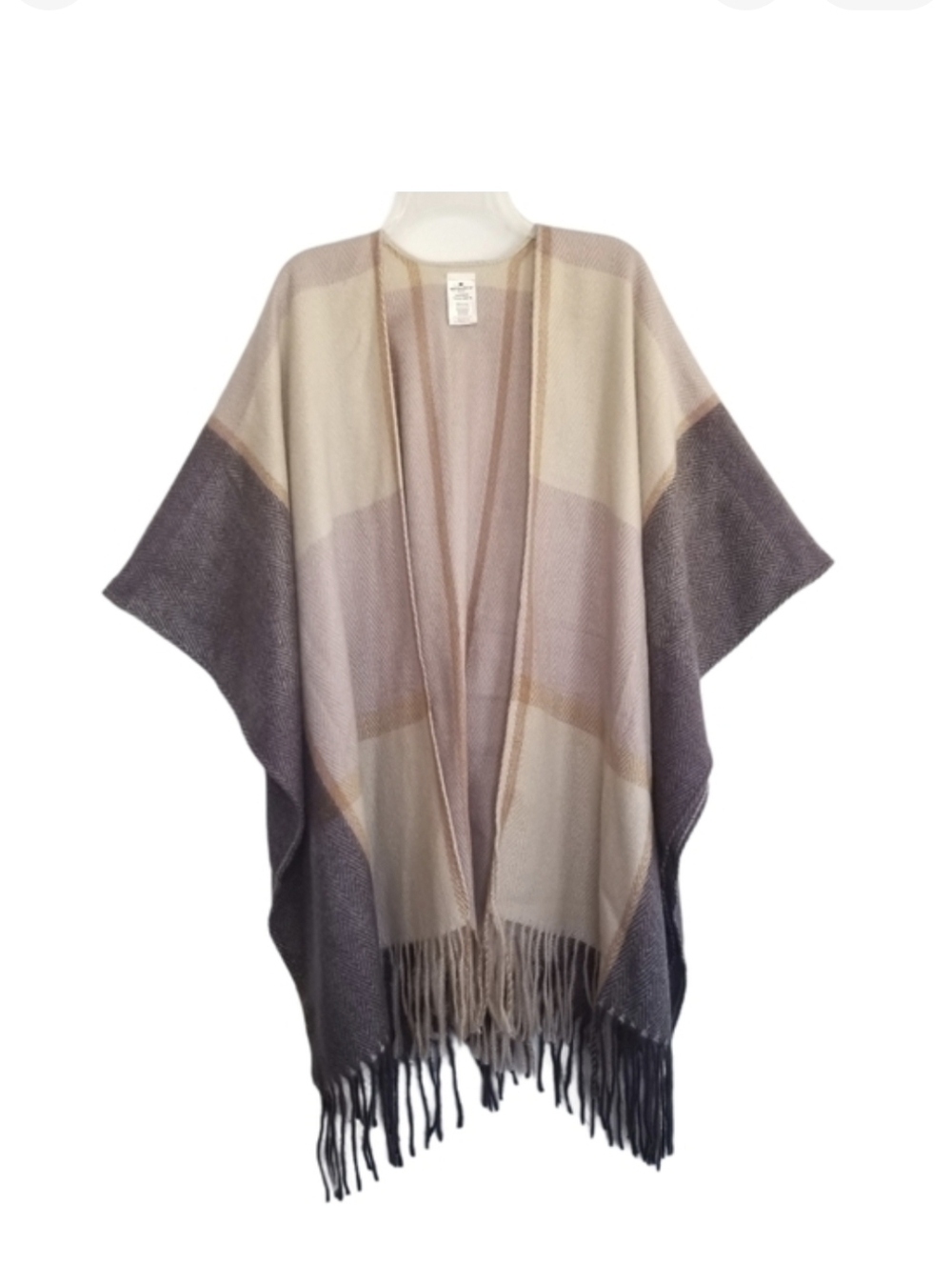 Woolrich‎ Poncho Wrap Sweater Woven Fringe Viscose